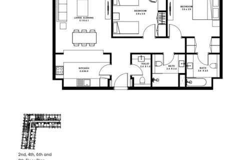 Пәтер Aljada, Шарджа, БАӘ-да 1 жатын бөлме, 58 м² № 728533 - фото 5