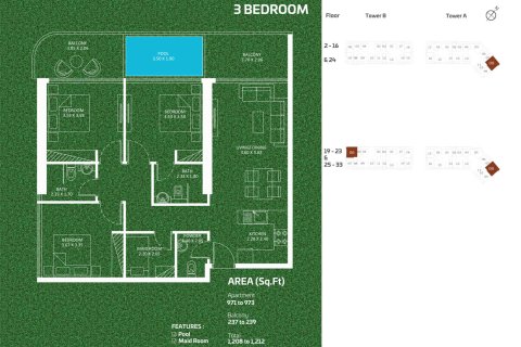 Dubai Sports City, Dubai, BAE’de satılık daire 1 oda, 37 m&sup2; No 728532 - fotoğraf 9