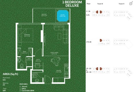 Dubai Sports City, Dubai, BAE’de satılık daire 1 oda, 37 m&sup2; No 728532 - fotoğraf 7