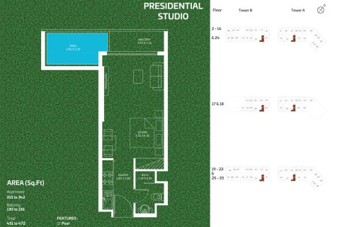Dubai Sports City, Dubai, BAE’de satılık daire 1 oda, 37 m&sup2; No 728532 - fotoğraf 6