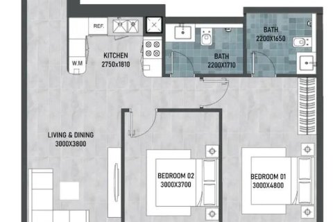 Wohnung zum Verkauf in Dubai, VAE 2 Schlafzimmer, 92 m2 Nr. 645211 - Foto 13