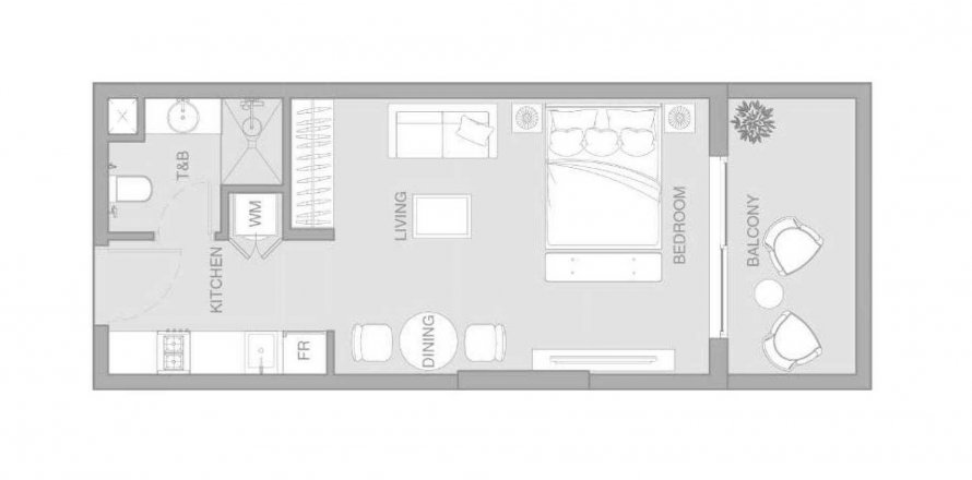 Apartment in ESSENL1FE in Jumeirah Village Triangle, Dubai, UAE 41.66 sq.m. № 564750