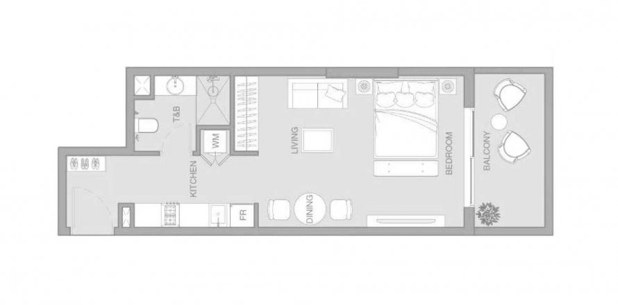 Apartment in ESSENL1FE in Jumeirah Village Triangle, Dubai, UAE 41.66 sq.m. № 564749