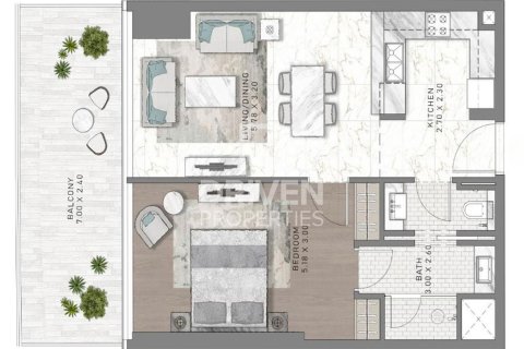 Apartman u Dubai Harbour, UAE 2 spavaćih soba, 114.74 m2 Br. 742794 - fotografija 18