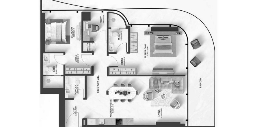阿联酋 Dubai Al Barsha 公寓 2 卧, 122 平方米 , 编号 694452