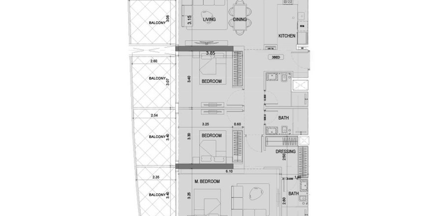 Квартира в Project Maybach в Nadd Al Sheba, Дубай, ОАЭ 4 комнаты, 123м2 № 693962