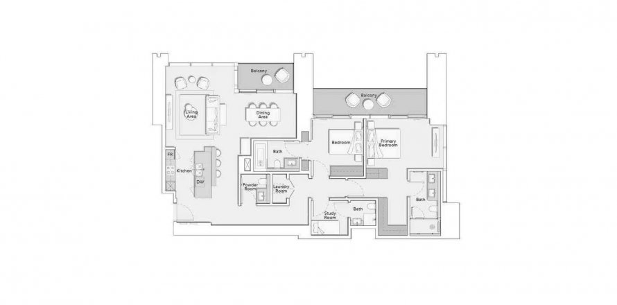 Byt v ONE RIVER POINT v Business Bay, Dubai, SAE 2 ložnice, 166.84 m² Č.: 359672