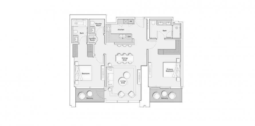 Apartament në ONE RIVER POINT në Business Bay, Dubai, Emiratet e Bashkuara Arabe 2 dhoma gjumi, 137.52 m2. № 359670