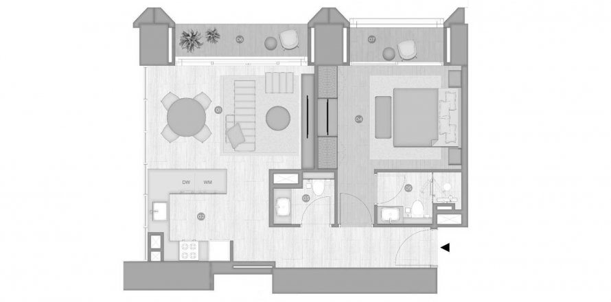 Квартира в RIXOS RESIDENCES в Deira, Дубай, ОАЭ 1 спальня, 72.93м2 № 391367
