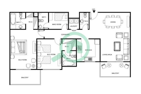 Lägenhet uthyres i Al Furjan, Dubai, UAE 2 sovrum, 138.2 kvm Nr. 722778 - fotografi 11