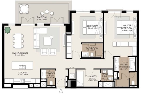 Apartman u Dubai, UAE 1 spavaća soba, 101 m2 Br. 704509 - fotografija 23