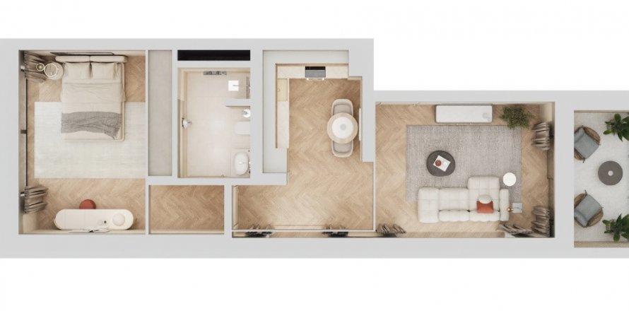 Apartament në Arisha Terraces në Dubai Sports City, Emiratet e Bashkuara Arabe 1 dhomë gjumi, 59.83 m2. № 564657