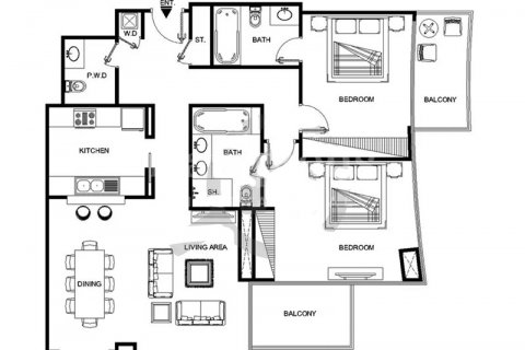 Appartamento in affitto a Downtown Dubai (Downtown Burj Dubai), Dubai, EAU 2 camere da letto, 123.83969900 mq. № 583631 - foto 21