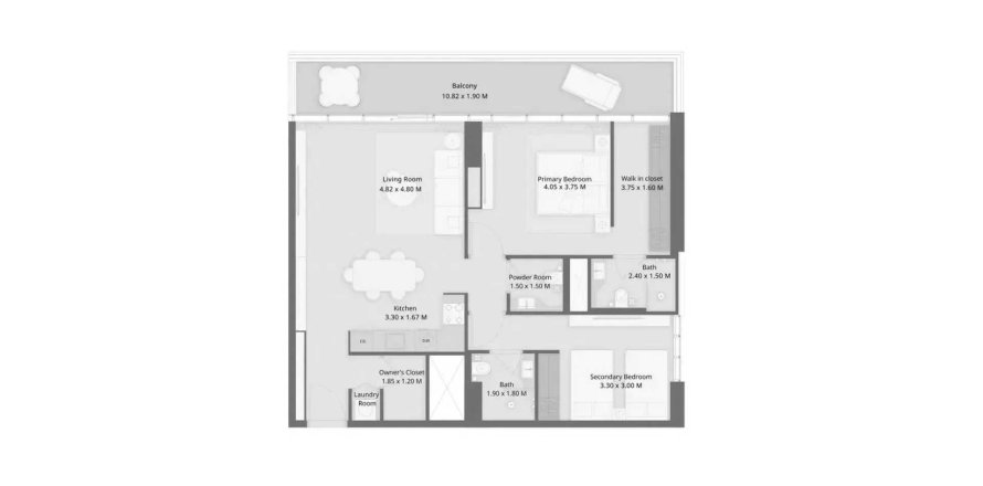 Huoneisto The Residences at Sheraton Al Marjan Island, Ras Al Khaimah, Arabiemiraatit 2 makuuhuonetta, 114.69 m2 № 704132