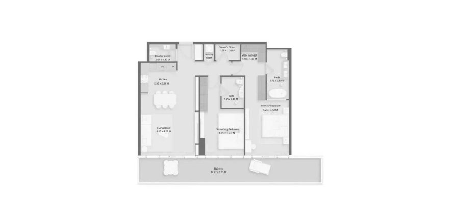 Apartament w Al Marjan Island, Ras Al Khaimah, ZEA 2 sypialnie, 129.3 mkw. nr 704130