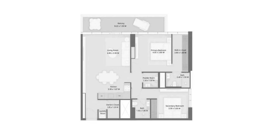 Huoneisto The Residences at Sheraton Al Marjan Island, Ras Al Khaimah, Arabiemiraatit 2 makuuhuonetta, 106.05 m2 № 704131
