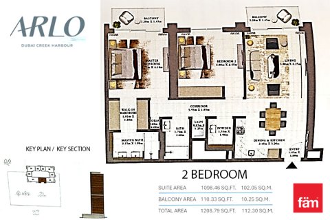 Apartment til salg i Dubai, UAE 2 soveværelser, 112.3 kvm № 679902 - foto 10