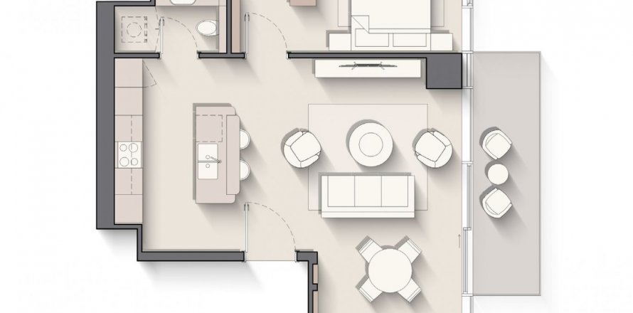 Byt v Costa Mare v Dubai, SAE 1 ložnice, 81.99 m² Č.: 577141