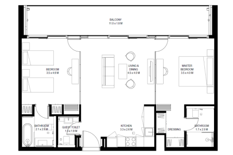Appartement te koop in Aljada, Sharjah, VAE 1 slaapkamer, 69 vr.m., nr 689989 - foto 6