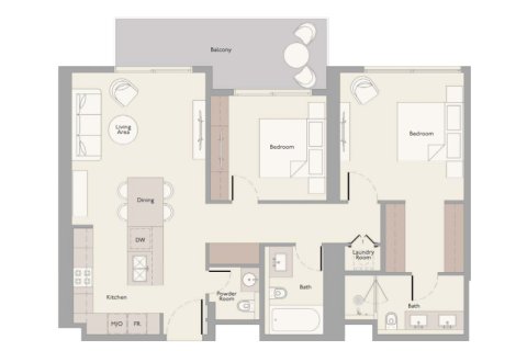 Mohammed Bin Rashid City, Dubai, BAE’de satılık daire 1 yatak odası, 72 m&sup2; No 689901 - fotoğraf 5