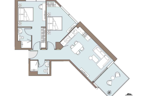 Byt v Maritime City, Dubai, SAE 1 ložnice Č.: 689904 - fotografie 10