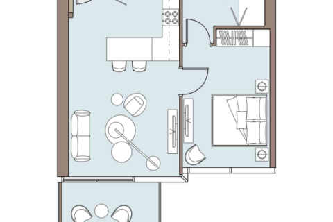 Byt v Maritime City, Dubai, SAE 1 ložnice Č.: 689904 - fotografie 9