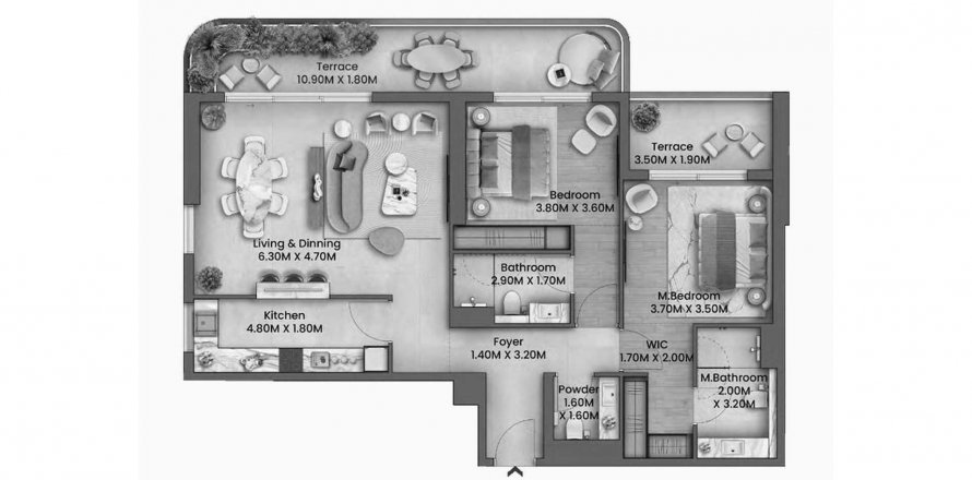 Apartment in Talea in Maritime City, Dubai, UAE 2 bedrooms, 136 sq.m. № 628869