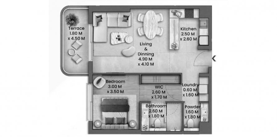 Apartment in Talea in Maritime City, Dubai, UAE 1 bedroom, 70 sq.m. № 628865