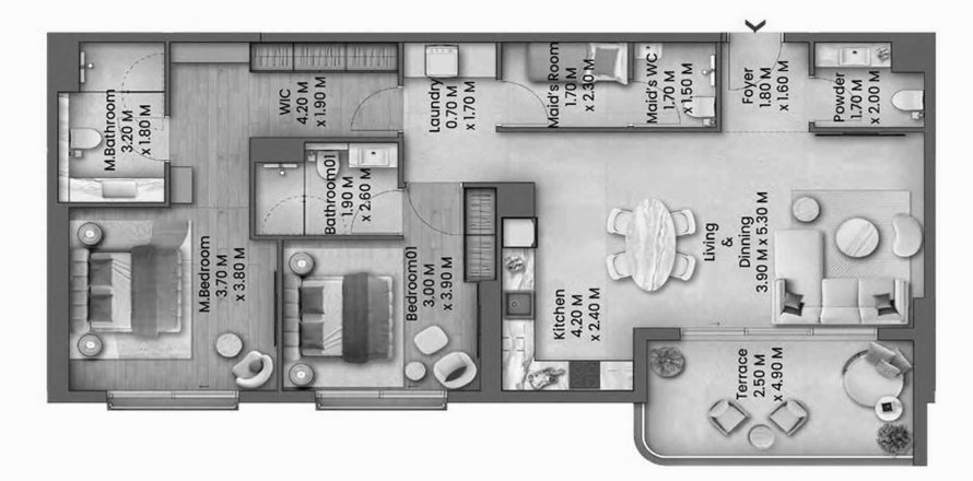Apartment in Talea in Maritime City, Dubai, UAE 2 bedrooms, 122.04 sq.m. № 628870