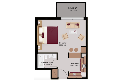 Jumeirah Village Circle, Dubai, UAE의 판매용 아파트 45제곱미터 번호 732556 - 사진 5