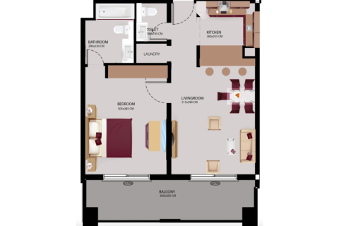 Jumeirah Village Circle, Dubai, UAE의 판매용 아파트 45제곱미터 번호 732556 - 사진 3