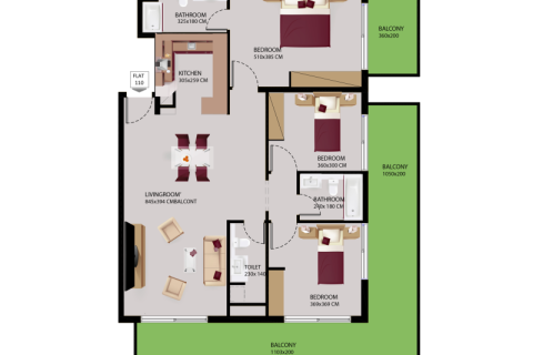 Jumeirah Village Circle, Dubai, UAE의 판매용 아파트 45제곱미터 번호 732556 - 사진 4