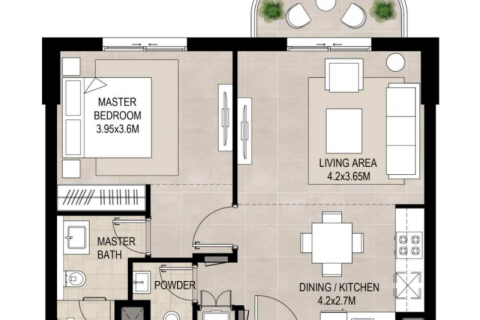 Пәтер Town Square, Дубай, БАӘ-да 1 жатын бөлме, 61 м² № 732558 - фото 5