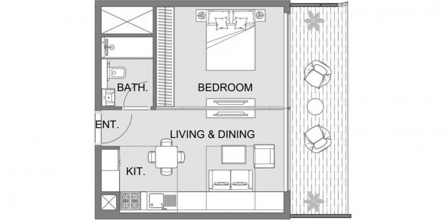 Apartment in Colibri Views
 in Al Jazirah Al Hamra, Ras Al Khaimah, UAE 1 bedroom, 55.88 sq.m. № 628770