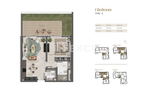 Huoneisto Al Marjan Island, Ras Al Khaimah, Arabiemiraatit 1 makuuhuone, 77 m2 № 695666 - kuva 28