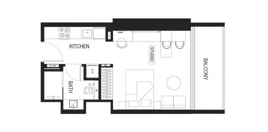 Apartment in Binghatti Hillviews in Al Barsha, Dubai, UAE 38.29 sq.m. № 573882