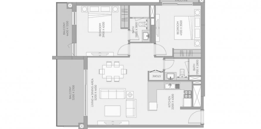 Byt v The Haven 2 v Emirates Golf Club, Dubai, SAE 2 ložnice, 104.8 m² Č.: 518861