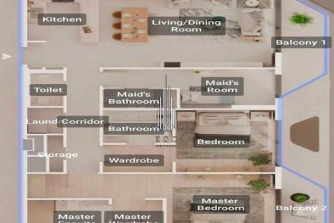 Byt na Saadiyat Island, Abu Dhabi, SAE 2 ložnice, 200.9 m² Č.: 574891 - fotografie 16