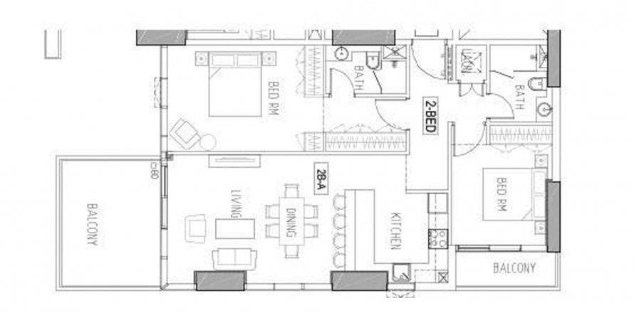Dzīvoklis GOLF GATE 2 Dubaijā, AAE 2 istabas, 105.13 m2 Nr. 388043