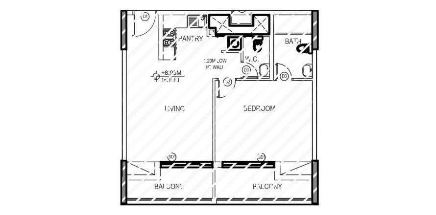Byt v 7 Seasons v International City, Dubai, SAE 1 ložnice, 73.84 m² Č.: 564891