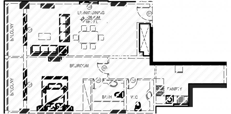 Apartment in 7 Seasons in International City, Dubai, UAE 1 bedroom, 123.97 sq.m. № 564892