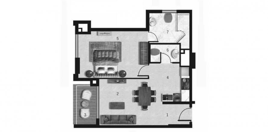 Byt v 7 Seasons v International City, Dubai, SAE 1 ložnice, 66.39 m² Č.: 564890