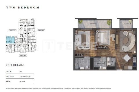 Apartman u Jumeirah Village Circle, Dubai, UAE 1 spavaća soba, 66 m2 Br. 701077 - fotografija 9