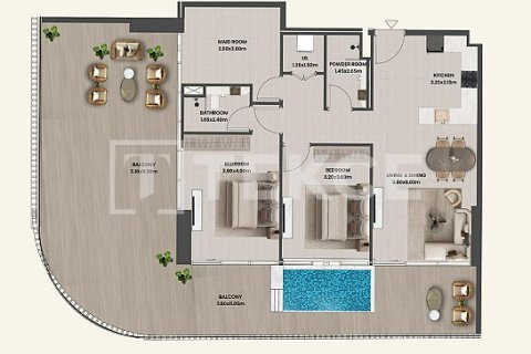 Lägenhet till försäljning i Majan, Dubai, UAE 1 rum, 44 kvm Nr. 730792 - fotografi 17