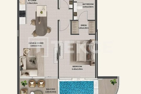 Lägenhet till försäljning i Majan, Dubai, UAE 1 rum, 44 kvm Nr. 730792 - fotografi 15