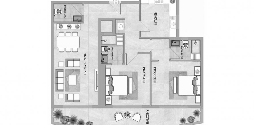 Byt v One 678 Residences v Al Helio, Ajman, SAE 2 ložnice, 119.14 m² Č.: 575976