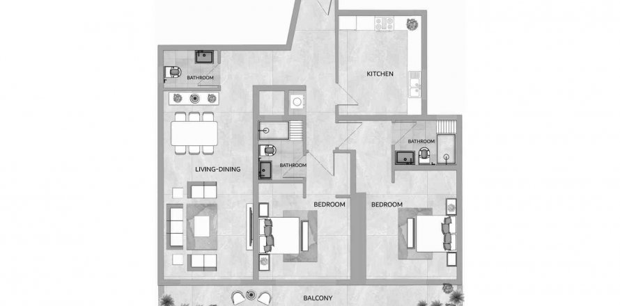 Byt v One 678 Residences v Al Helio, Ajman, SAE 2 ložnice, 135.08 m² Č.: 575978