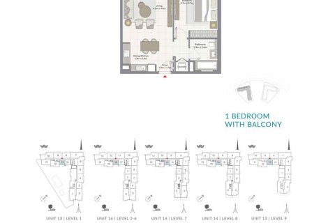 Apartman u gradu Dubai Creek Harbour (The Lagoons), Dubai, UAE 1 spavaća soba, 62 m2 Br. 704412 - Slika 9
