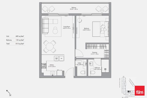 Пәтер Dubai Production City (IMPZ), Дубай, БАӘ-да 1 жатын бөлме, 71.1 м² № 660396 - фото 12