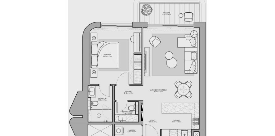 Leilighet i Umm Suqeim, Dubai, Emiratene 1 soverom, 78.52 kvm nr. 645962